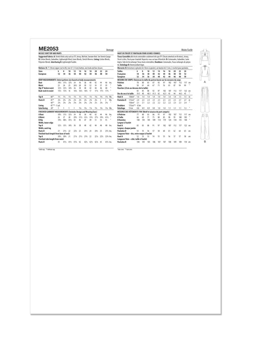 Know Me sewing pattern 2053  Pants and Knit Top by The Stitch Fitz from Jaycotts Sewing Supplies