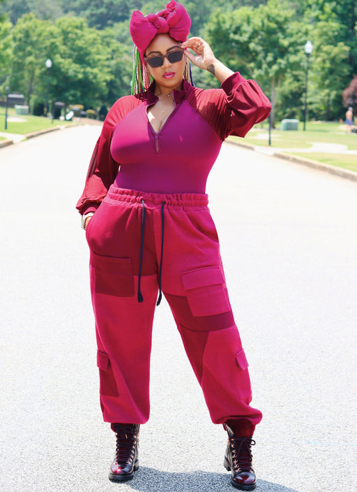 Know Me sewing pattern 2055  Bodysuit and Cargo Sweatpants by The Corny Rainbow from Jaycotts Sewing Supplies