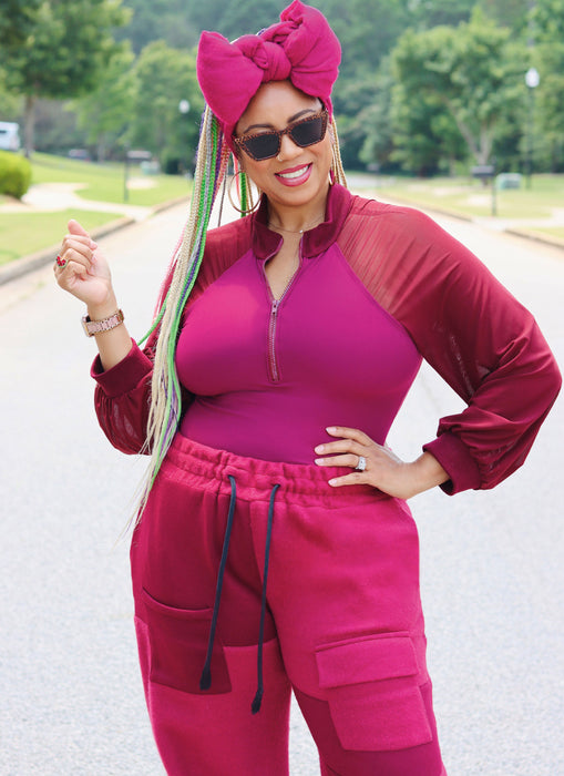 Know Me sewing pattern 2055  Bodysuit and Cargo Sweatpants by The Corny Rainbow from Jaycotts Sewing Supplies