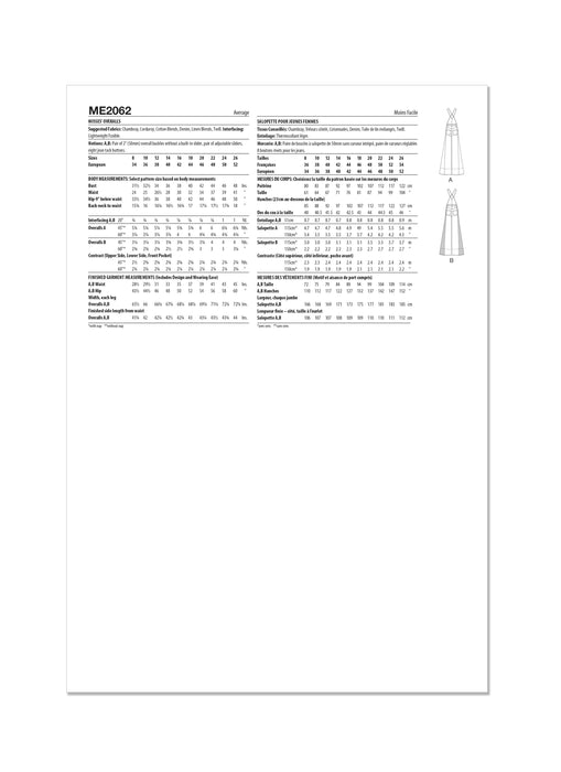 Know Me sewing pattern 2062 Misses' Overalls by Alisha Grace from Jaycotts Sewing Supplies