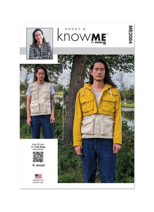 Know Me sewing pattern 2064 Men's Jacket and Vest by Donny Q from Jaycotts Sewing Supplies