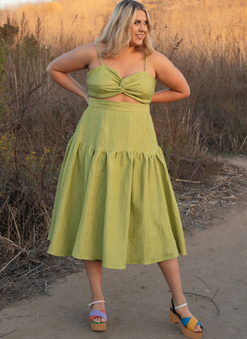 Know Me sewing pattern KM2073 Crop Top and Skirt by Alisha Grace from Jaycotts Sewing Supplies