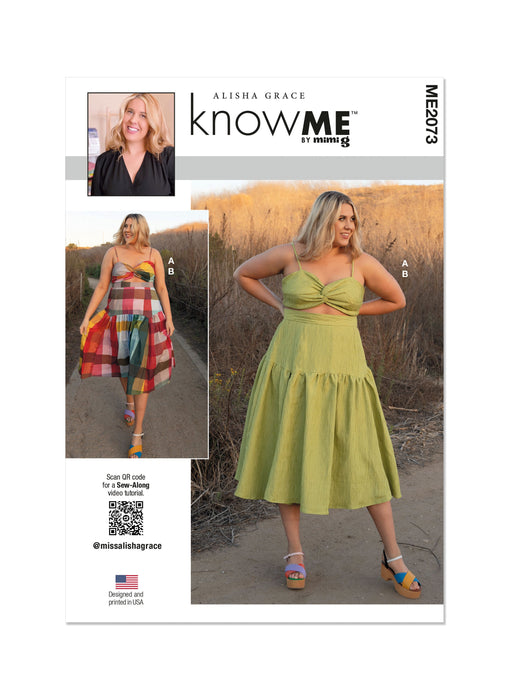 Know Me sewing pattern KM2073 Crop Top and Skirt by Alisha Grace from Jaycotts Sewing Supplies