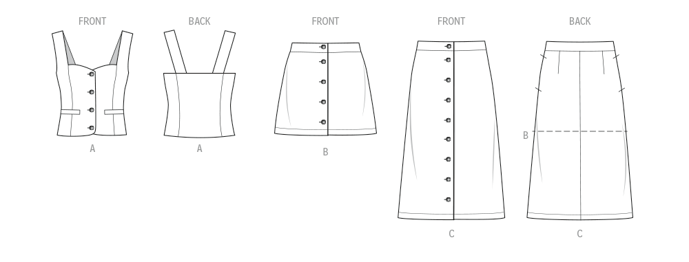 Know Me Sewing Pattern 2107 Misses' and Miss Petite Top and Skirt by Raven Maureen from Jaycotts Sewing Supplies