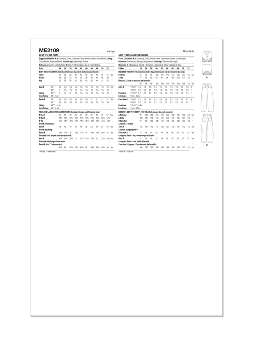 Know Me Sewing Pattern 2109 Men's Waistcoat and Trousers by Happily Dressed from Jaycotts Sewing Supplies