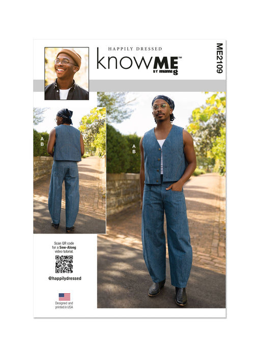 Know Me Sewing Pattern 2109 Men's Waistcoat and Trousers by Happily Dressed from Jaycotts Sewing Supplies