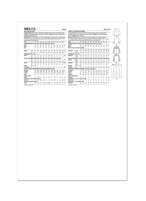 Know Me Sewing Pattern 2113 Men's Shirts and Trousers by Julian Creates from Jaycotts Sewing Supplies