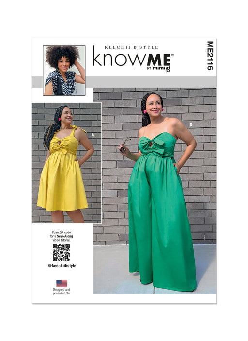 Know Me Sewing Pattern 2116 Misses' Dress and Jumpsuit by Keechii B Style from Jaycotts Sewing Supplies
