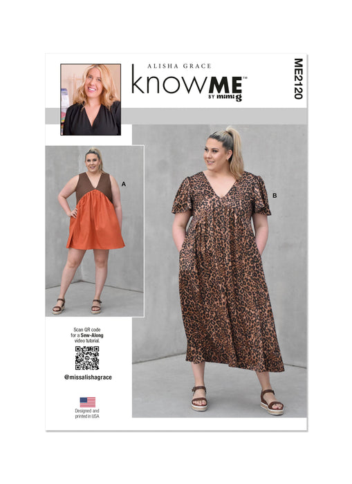 Know Me sewing pattern 2120 Misses' Dress with by Alisha Grace from Jaycotts Sewing Supplies