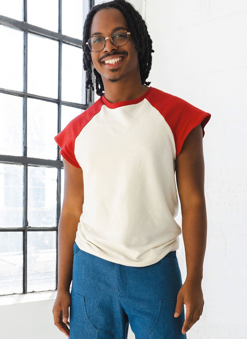 Know Me sewing pattern 2121 Men's T-Shirt and Shorts by Happily Dressed from Jaycotts Sewing Supplies