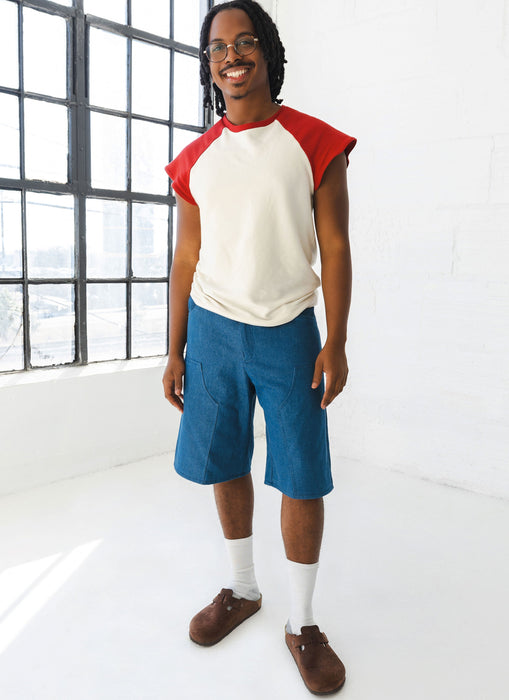 Know Me sewing pattern 2121 Men's T-Shirt and Shorts by Happily Dressed from Jaycotts Sewing Supplies