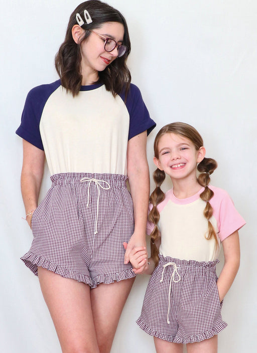 Know Me sewing pattern 2123 Girls' and Misses' T-Shirt and Shorts by Holly Darling from Jaycotts Sewing Supplies