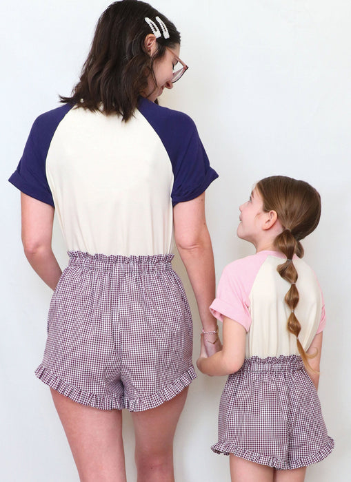 Know Me sewing pattern 2123 Girls' and Misses' T-Shirt and Shorts by Holly Darling from Jaycotts Sewing Supplies
