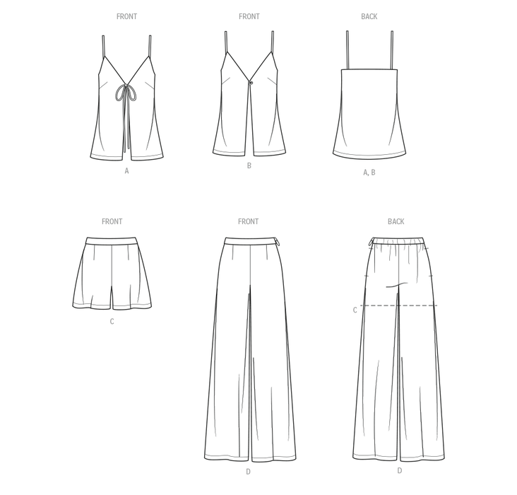 Know Me sewing pattern 2124 Misses' Top, Shorts and Pants by the Stitch Fitz from Jaycotts Sewing Supplies