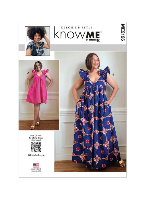Know Me sewing pattern 2126 Misses' Dress in Two Lengths by Keechii B Style from Jaycotts Sewing Supplies