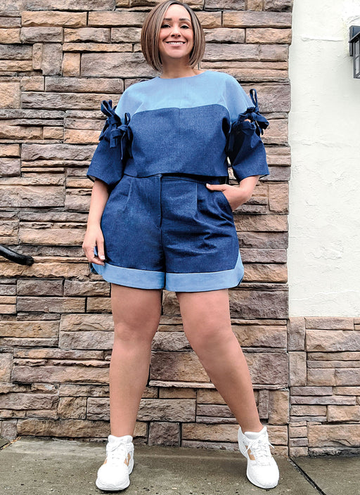 Know Me sewing pattern 2127 Top with Detachable Sleeves and Shorts by Keechii B Style from Jaycotts Sewing Supplies