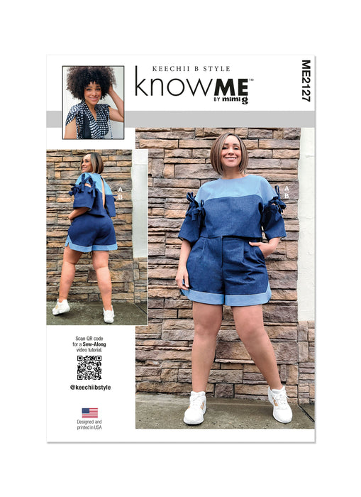 Know Me sewing pattern 2127 Top with Detachable Sleeves and Shorts by Keechii B Style from Jaycotts Sewing Supplies
