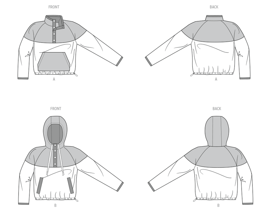 Know Me sewing pattern 2136 Unisex Contrast Jackets by Donny Q from Jaycotts Sewing Supplies