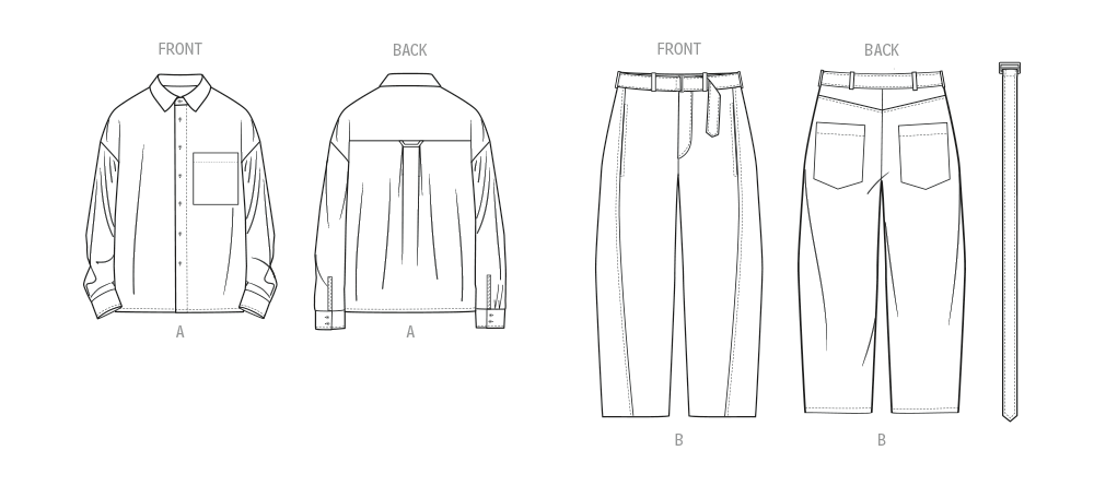 Know Me sewing pattern 2142 Shirt and Jeans with Belt by Norris Dánta Ford from Jaycotts Sewing Supplies