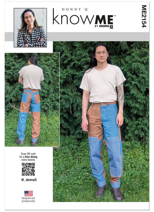 Know Me sewing pattern 2154 Men's Colour blocked trousers by Donny Q from Jaycotts Sewing Supplies