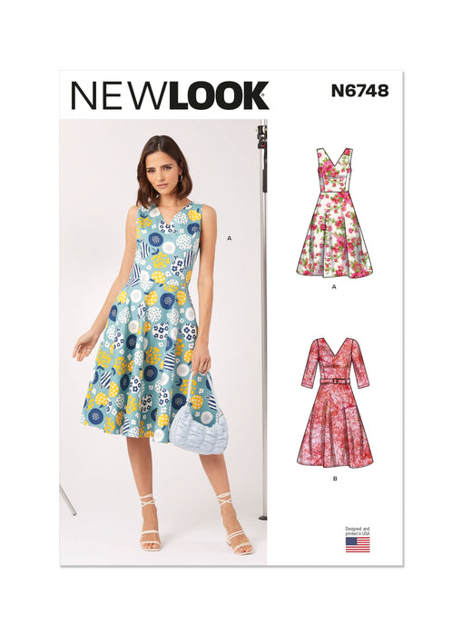 New Look sewing pattern 6748 V Neck Dress from Jaycotts Sewing Supplies