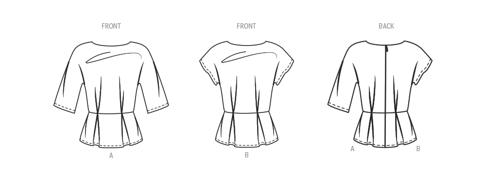 New Look sewing pattern 6753 Peplum Top from Jaycotts Sewing Supplies