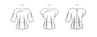 New Look sewing pattern 6753 Peplum Top from Jaycotts Sewing Supplies