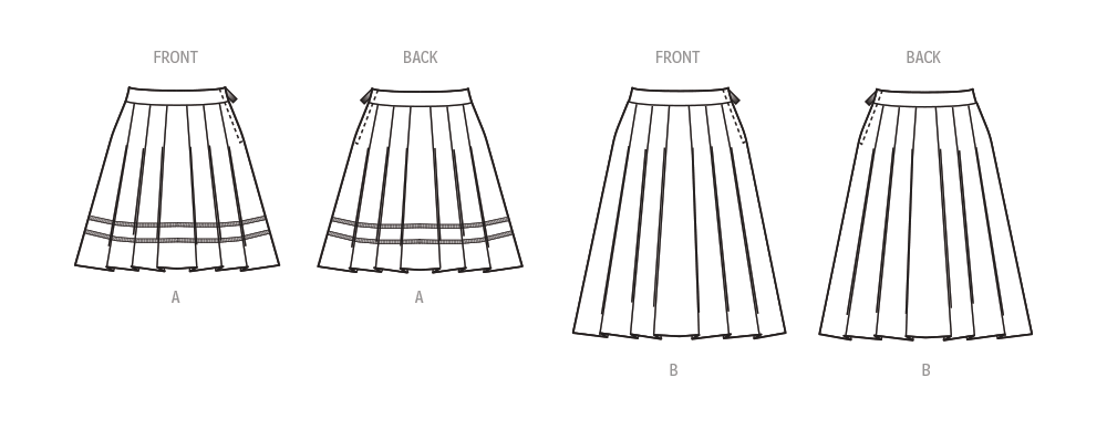 New Look sewing pattern 6755 Easy Sew Skirts from Jaycotts Sewing Supplies