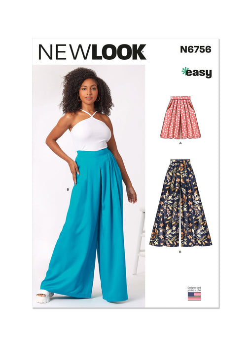 New Look sewing pattern 6756 Shorts and Pants from Jaycotts Sewing Supplies