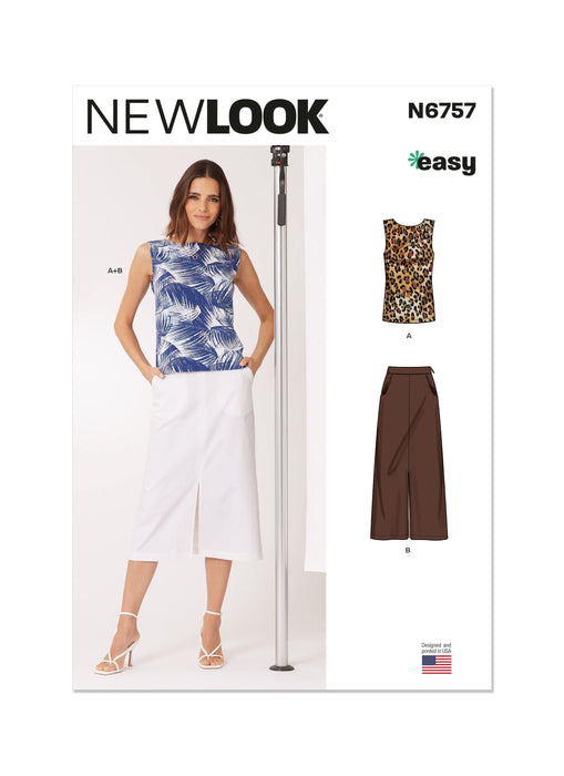 New Look sewing pattern 6757 Top and Skirt from Jaycotts Sewing Supplies