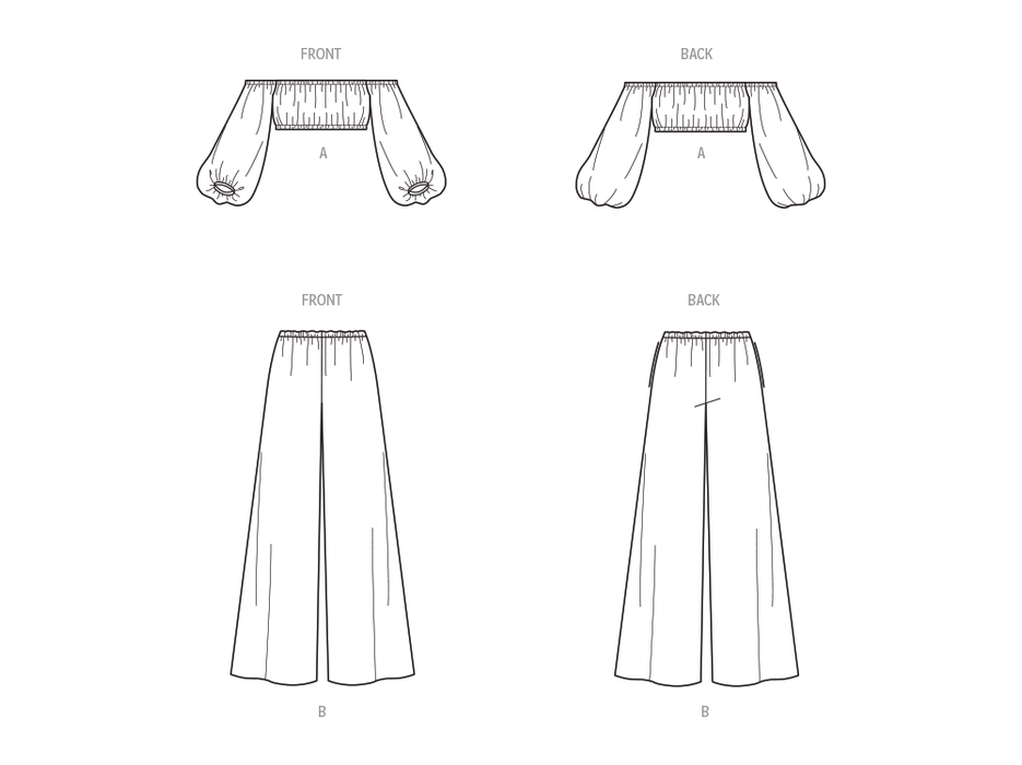 New Look sewing pattern 6758 Top and Trousers from Jaycotts Sewing Supplies