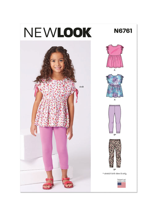 New Look sewing pattern 6761 Children's Top and Leggings from Jaycotts Sewing Supplies