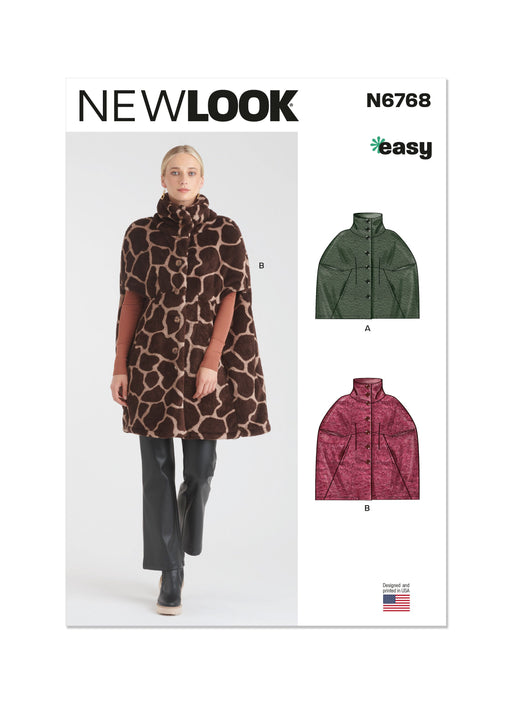 New Look Sewing Pattern 6768 Misses' Cape from Jaycotts Sewing Supplies
