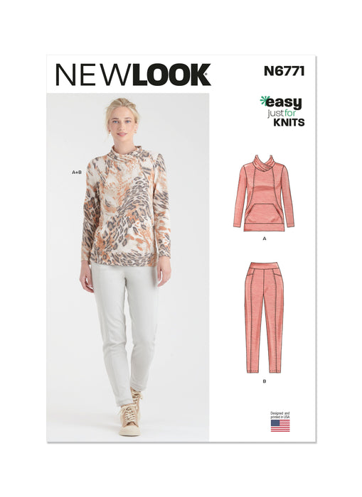 New Look Sewing Pattern 6771 Misses' Knit Top and Pants from Jaycotts Sewing Supplies