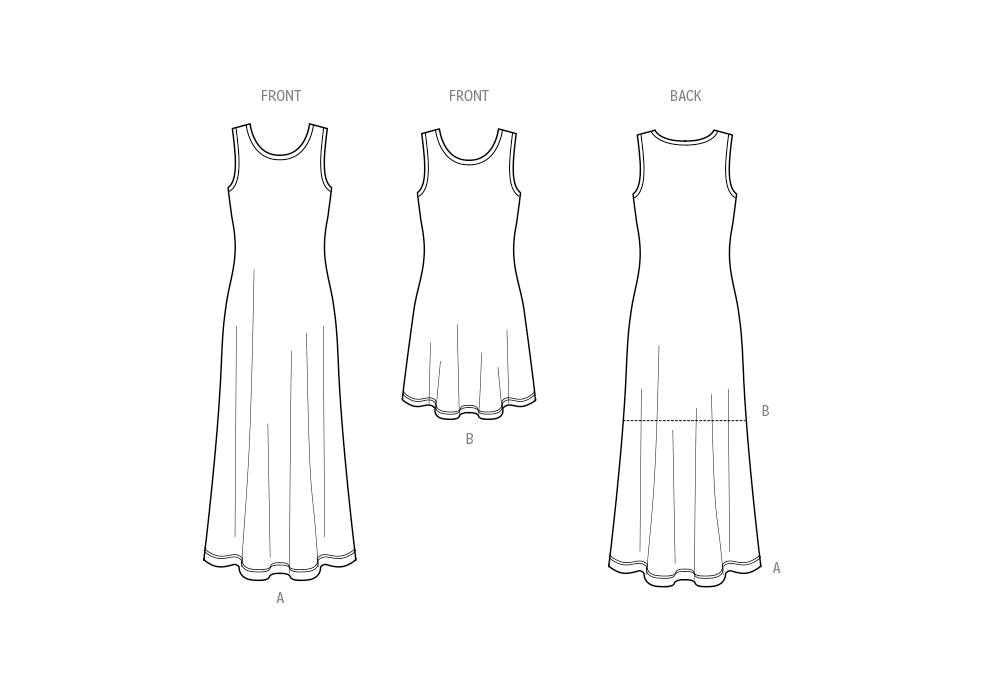 New Look sewing pattern 6775 Knit Dress in Two Lengths from Jaycotts Sewing Supplies
