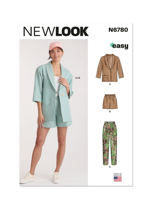 New Look sewing pattern 6780 Jacket, Shorts and Pants from Jaycotts Sewing Supplies