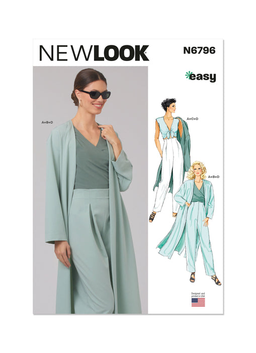New Look sewing pattern 6796 Coat, Tops and Trousers from Jaycotts Sewing Supplies