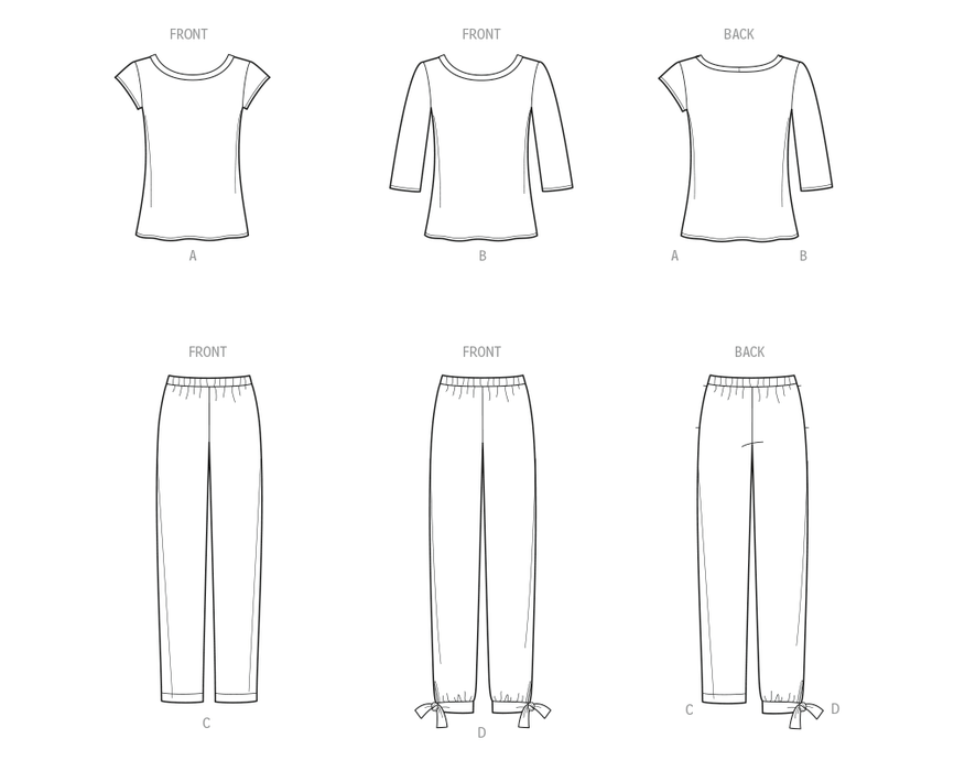 New Look sewing pattern 6803 Knit Tops and Pants from Jaycotts Sewing Supplies