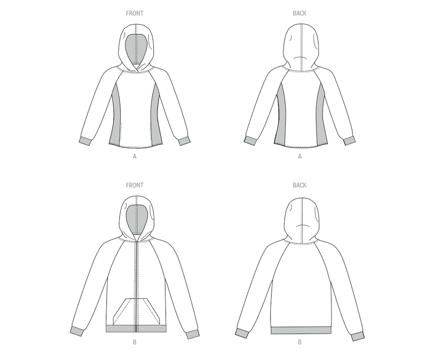 New Look sewing pattern 6806 Unisex Hoodies from Jaycotts Sewing Supplies
