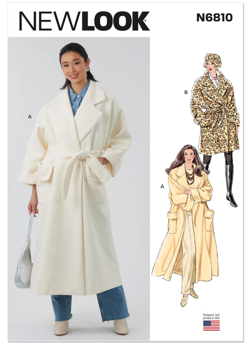 New Look Sewing Pattern 6810 Oversized swing coat from Jaycotts Sewing Supplies