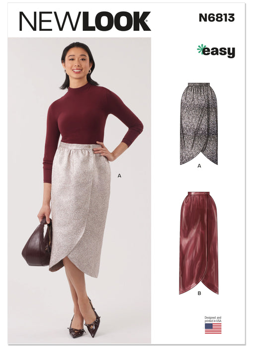 New Look Sewing Pattern 6813 Wrap Skirt in Two Lengths from Jaycotts Sewing Supplies