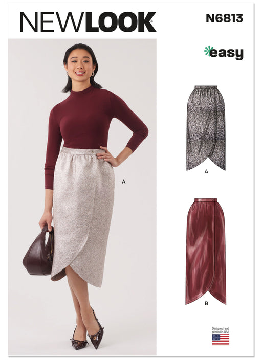 New Look Sewing Pattern 6813 Wrap Skirt in Two Lengths from Jaycotts Sewing Supplies