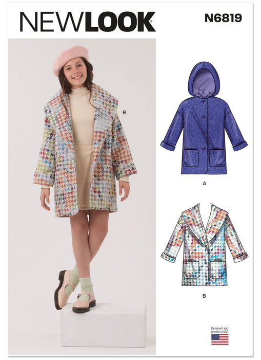 New Look Sewing Pattern 6819 Girls' Lined Coats from Jaycotts Sewing Supplies