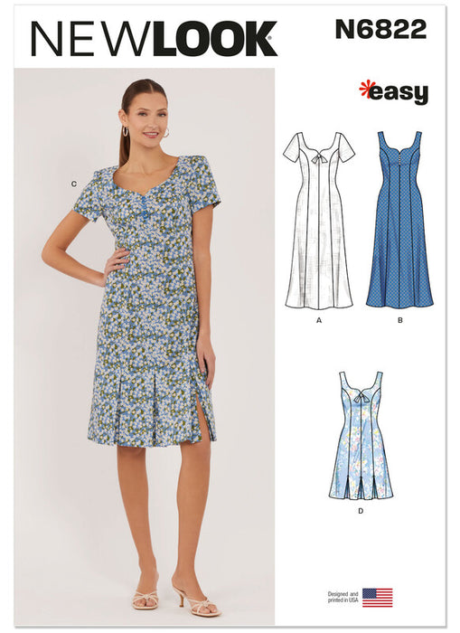 New Look Sewing Pattern 6822 Dress In Two Lengths from Jaycotts Sewing Supplies