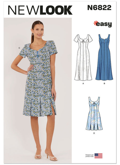 New Look Sewing Pattern 6822 Dress In Two Lengths from Jaycotts Sewing Supplies