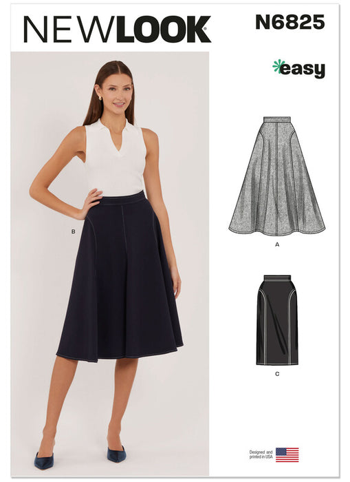 New Look Sewing Pattern 6825 Skirts In Two Lengths from Jaycotts Sewing Supplies