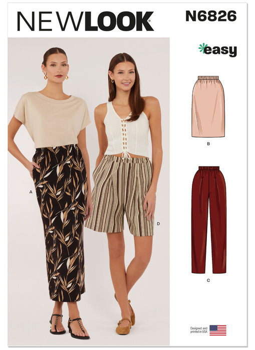 New Look Sewing Pattern 6826 Skirts, Trousers And Shorts from Jaycotts Sewing Supplies
