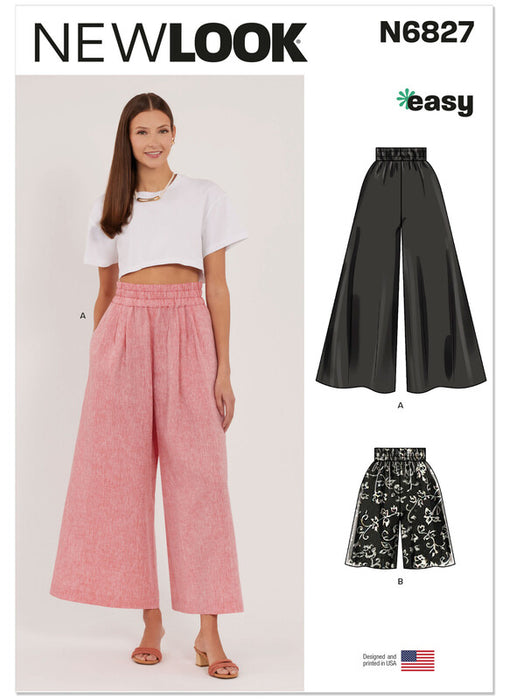 New Look Sewing Pattern 6827 Trousers And Shorts from Jaycotts Sewing Supplies