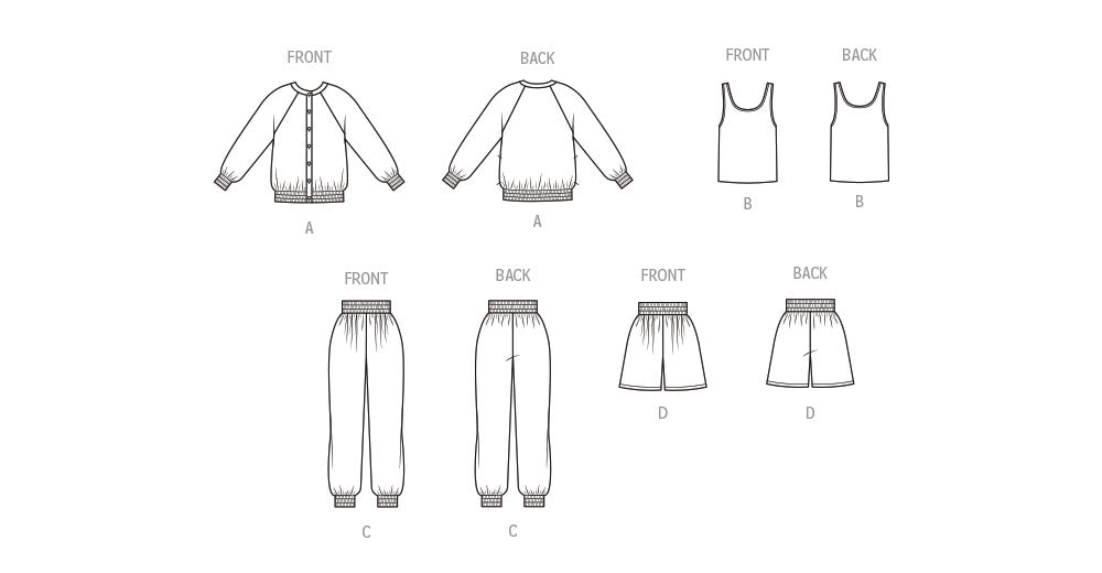 New Look Sewing Pattern 6830 Misses' Jacket, Top, Trousers And Shorts from Jaycotts Sewing Supplies
