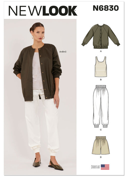 New Look Sewing Pattern 6830 Misses' Jacket, Top, Trousers And Shorts from Jaycotts Sewing Supplies